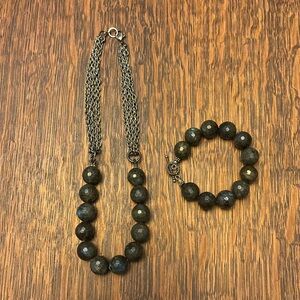 Faceted Labradorite necklace and bracelet.